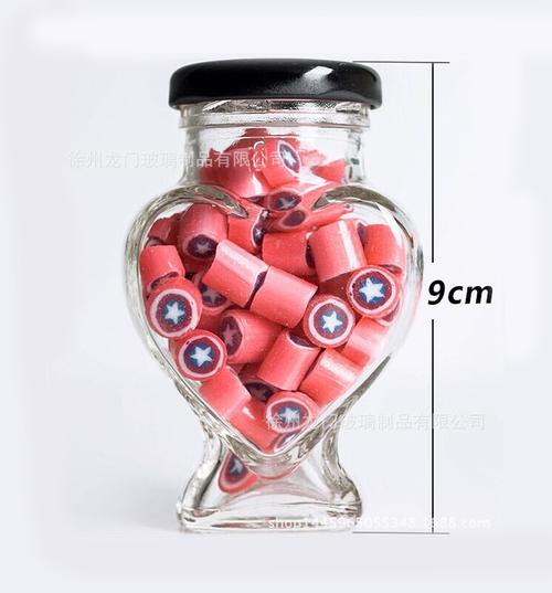 厂家直销小桃心 100ml 玻璃瓶 澳洲手工糖果瓶果酱瓶桃心瓶60克装